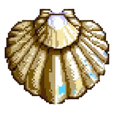 Clam with shiny pearl inside, open seashell revealing pearl treasure sticker