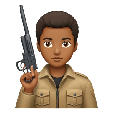 Black person with gun  sticker