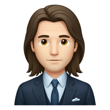 long haired man with suit sticker