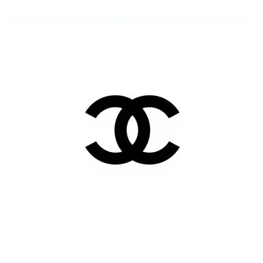 Chanel logo, elegant, minimal, black and white sticker