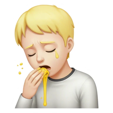 Vomiting yellow vomit while looking up sticker