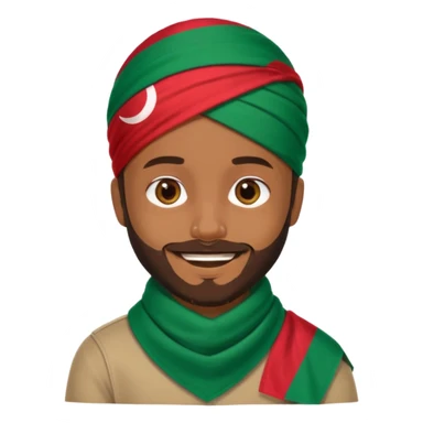 A Boy with Trimmed Beard With a Bangladesh flag Bandana sticker