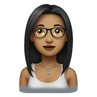 girl with piercings and black hair glasses sticker