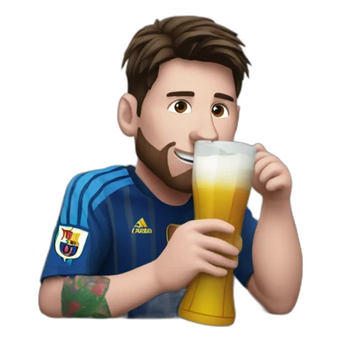 Messi drinking matte sticker