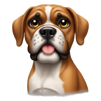 Boxer dog with bow sticker