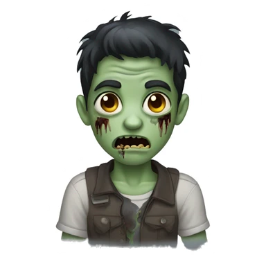 boy zombie with dark hair sticker