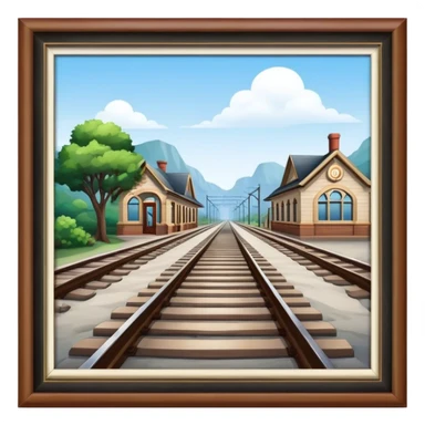 Railroad leading to a station sticker