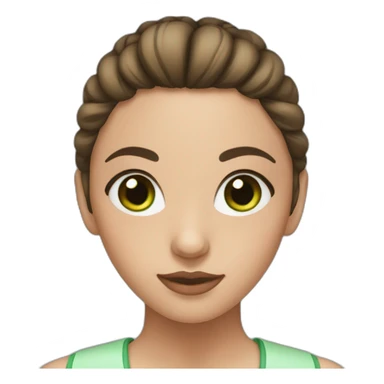 girl with green eyes, with bun and brunette hair sticker