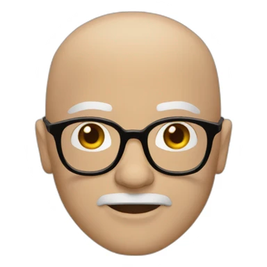 White bald man wearing brown-ish round shaped glasses and long sleeve shirt sticker