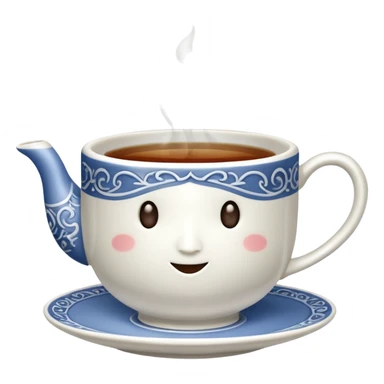 A teacup with hot tea  sticker