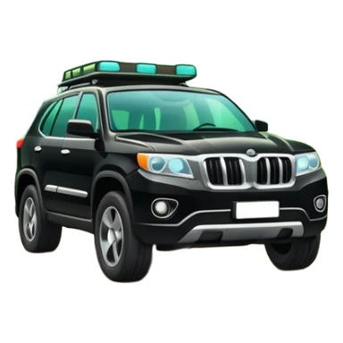 SUV car driving through a forest with trees sticker