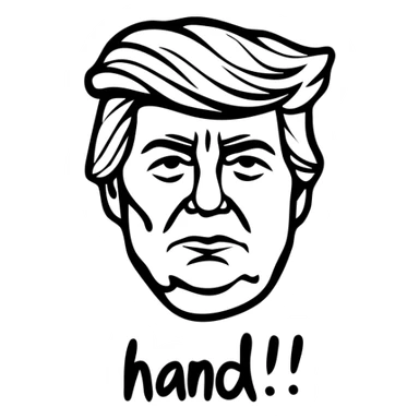 Donald Trump with signature hairstyle sticker