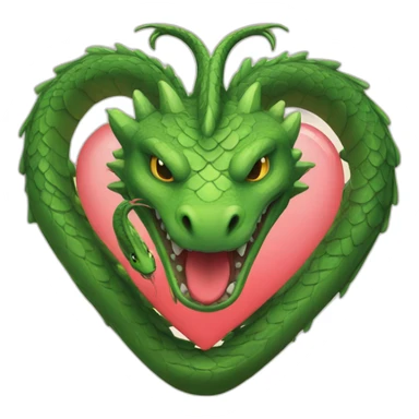 Dragon and snake heart sticker