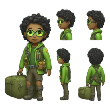 non-binary green adventurer sticker