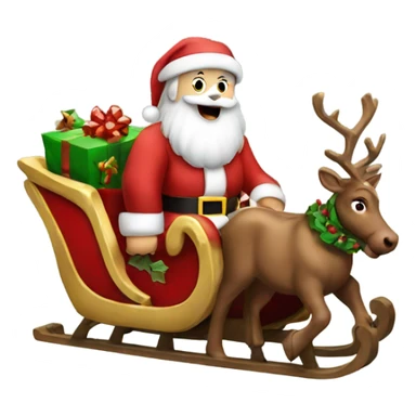 Santa on a Christmas sleigh sticker