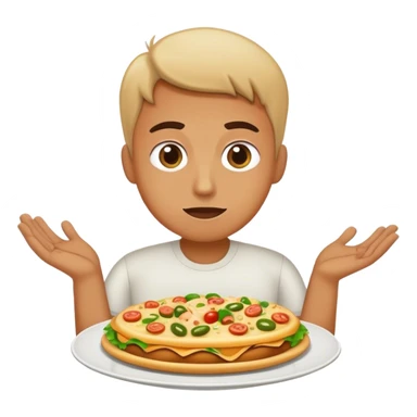 Hungry person with huge amount of food in their plate sticker