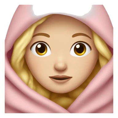 Blonde white girl wrapped up in a pink blanket sticker