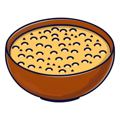 A small wooden bowl filled with tiny sesame seeds sticker