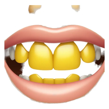 smile mouth with yellow tooth sticker