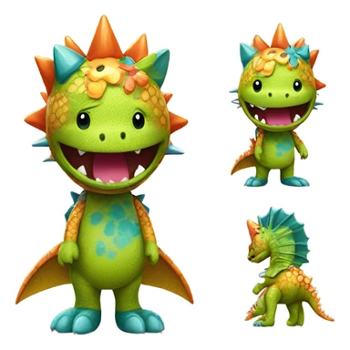 Hello kitty in a dinosaur costume  sticker