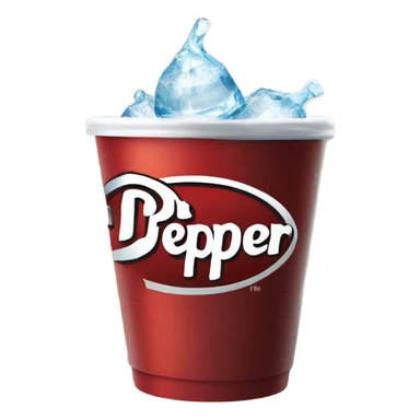 a cup of drpepper in a cup of ice that says drpepper sticker