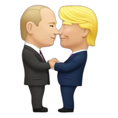 trump-and-putin-kissing,-lgbtq+ friendly, positivity, inclusiveness sticker