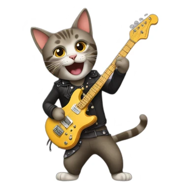 cat rockstar sticker