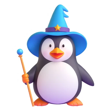 penguin wizard sticker