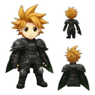 Ginger cloud strife with midgar clothes black sticker