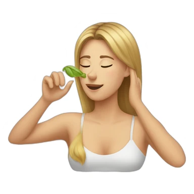 Woman smell feets sticker