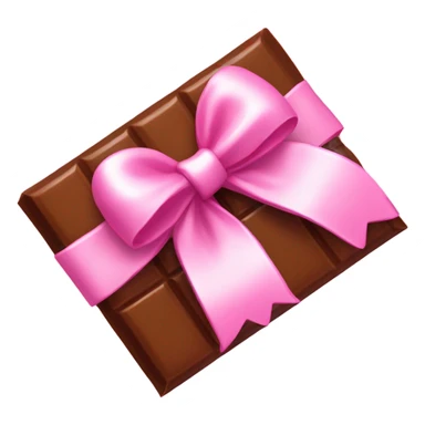 chocolate bar and pink bow sticker
