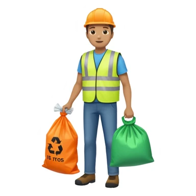 waste-management, neon safety vest, trash picker, cleaning up trash, full body sticker