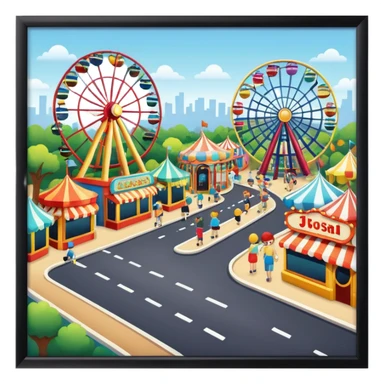 street  amusement park sticker