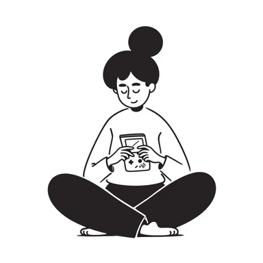 A person plays with the gameboy sticker