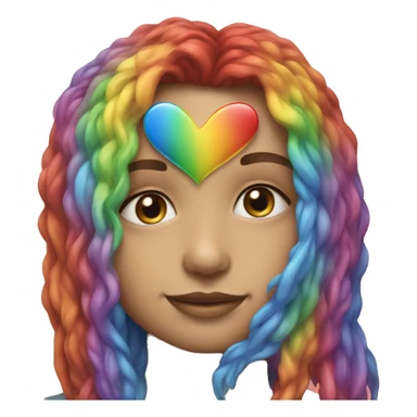 Rainbow heart ￼ sticker