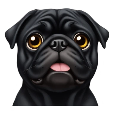 fat black pug sticker