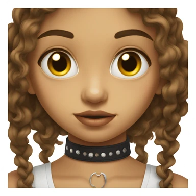 portrait of girl with choker sticker