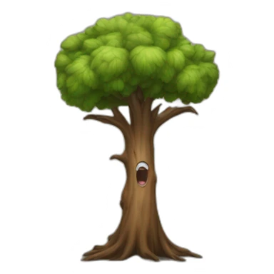 Round tree that is screaming sticker