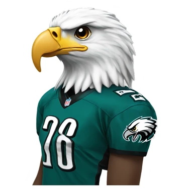 Eagle wearing a Philadelphia eagles jersey  sticker