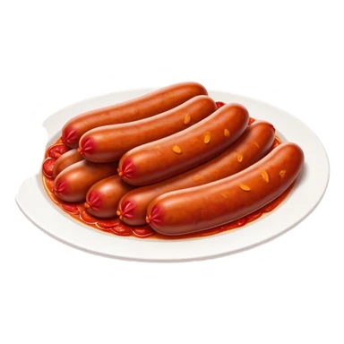 Cinematic Realistic Chorizo Dish Emoji, featuring spicy, robust sausage slices rendered with vivid textures and dynamic, appetizing lighting. sticker