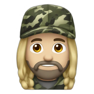 heavy metal fan with camo hat sticker