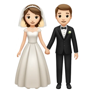 Wedding Modern Classic 2 people sticker