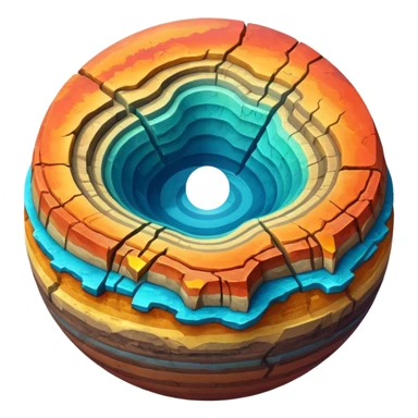 Planet separated into layers sticker