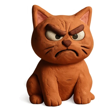 claymation style angry cat sticker