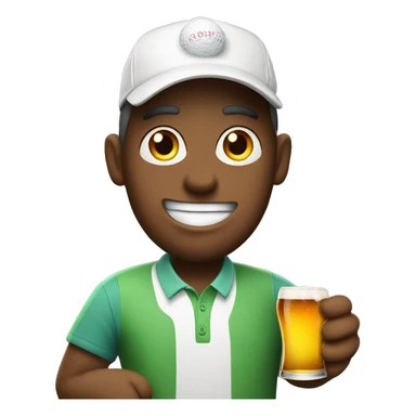 Golfing with a beer sticker