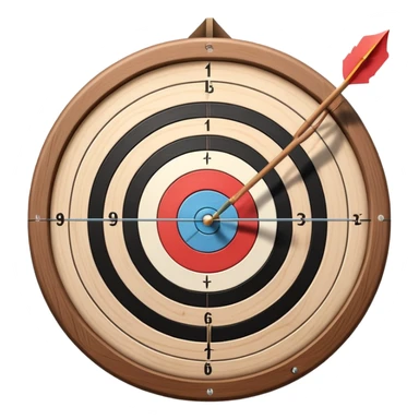 A close-up of a bowstring pulled taut with an arrow aimed at a target. The target's concentric rings are visible in the background, highlighting the focus and precision required for archery. The scene captures the grace and concentration of the sport. sticker