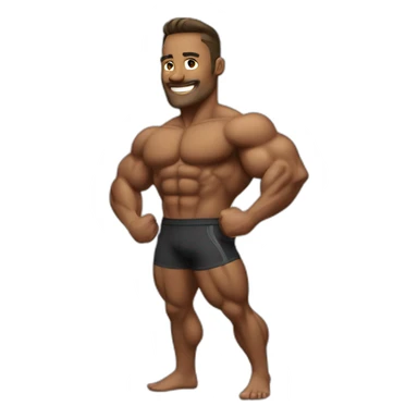 Bodybuilder posing sticker
