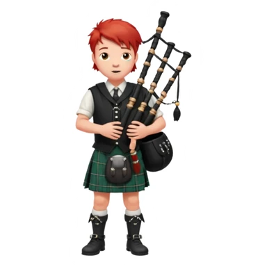 Scotch boy playing bag pipe full body sticker