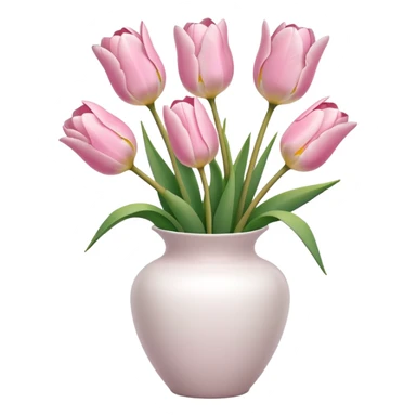 Light pink tulips in white vase sticker