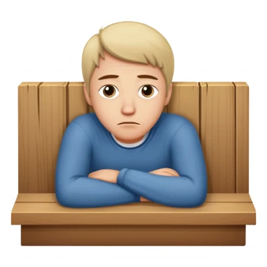 Caucasian sitting sad on counter sticker